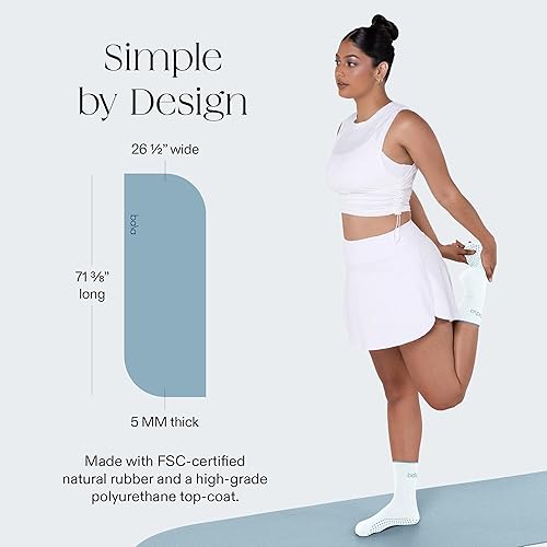 Miniatura 5 de Bala Esterilla de yoga para gimnasio en casa – Alfombrilla de ejercicio antideslizante para entrenamiento en casa, estiramiento, pilates, aeróbicos