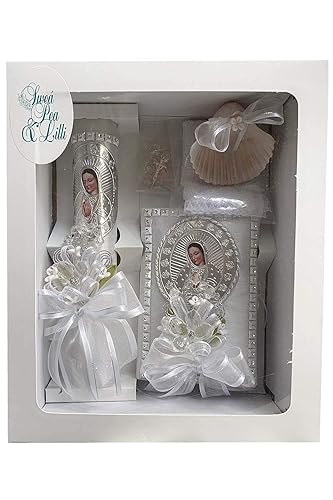 Miniatura 7 de SWEA Pea & Lilli White Virgin Mary - Juego de velas para bautizos con conchas y recuerdos, color blanco