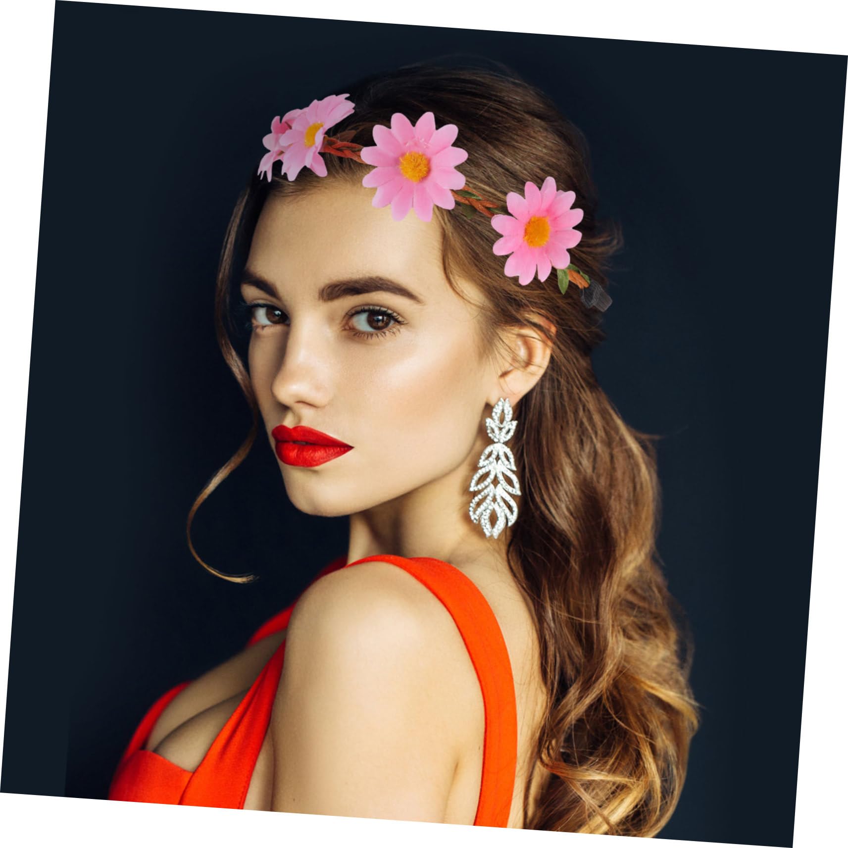 Healeved 20piezas Guirnalda De Flores Artificiales Para Cabello De Margaritas Ajustables Para Mujeres Accesorio Para Bodas Fiestas y Festivales