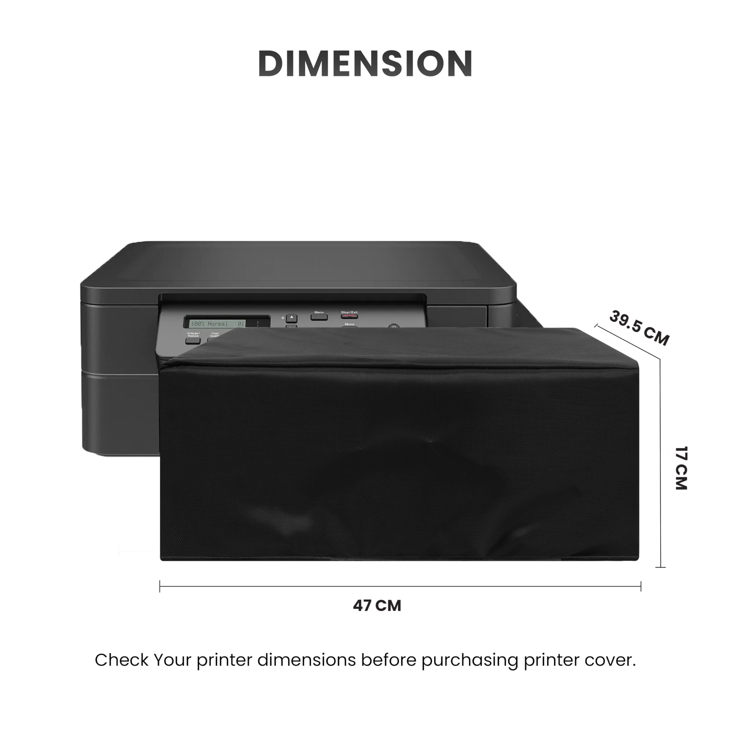 Alifiya Dust Proof Washable Printer Cover for Brother DCP-T525W All-in-One Ink Tank Printer - Black 1