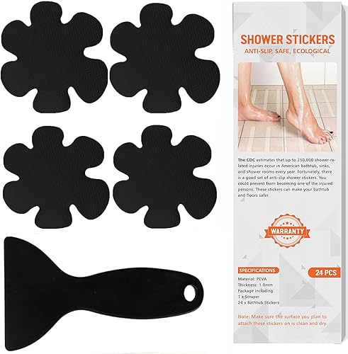Calcomanías antideslizantes para bañera, 24 calcomanías de seguridad para la ducha, calcomanías antideslizantes para bañera y ducha, calcomanías
