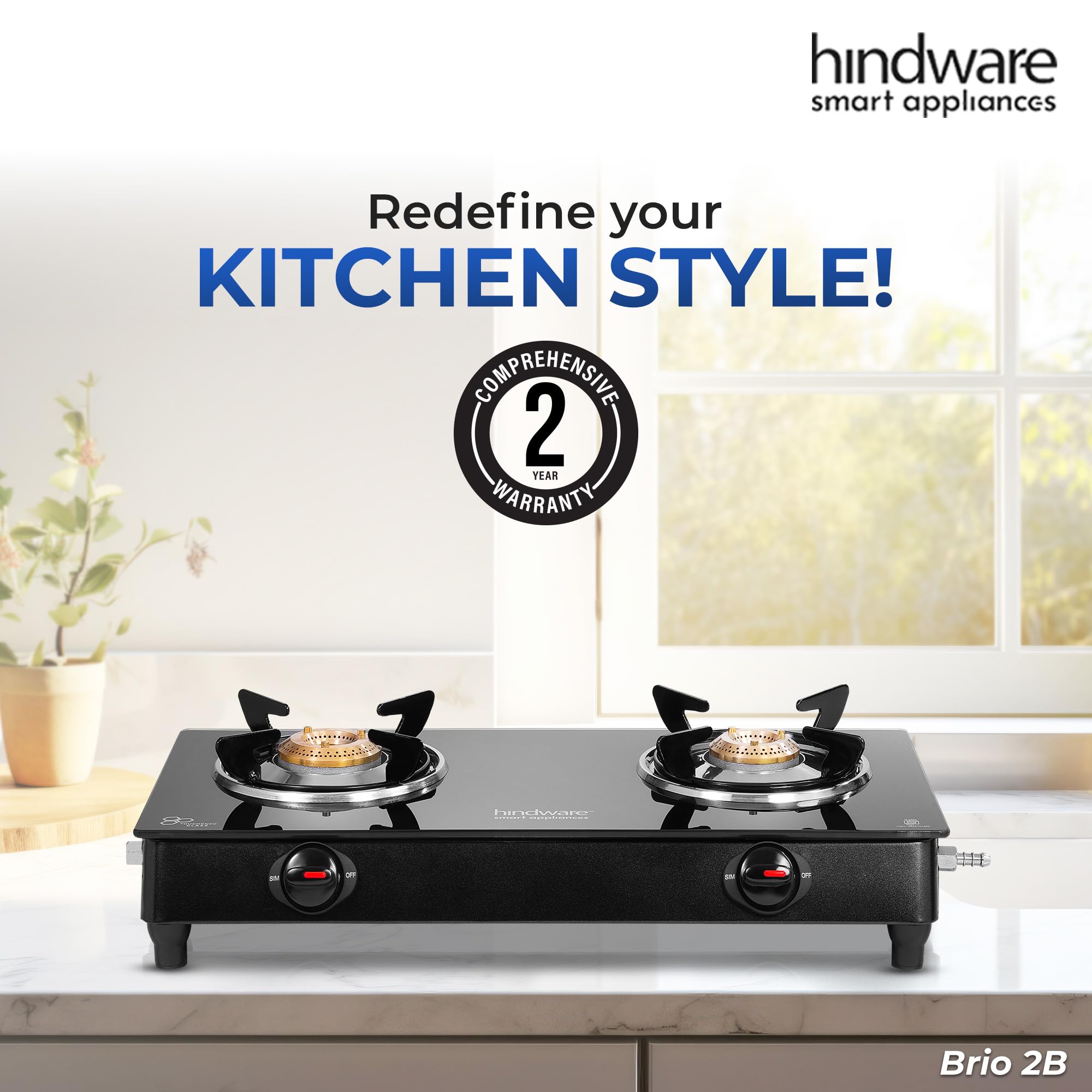 Hindware Brio 2B Gas Stove - Black -8