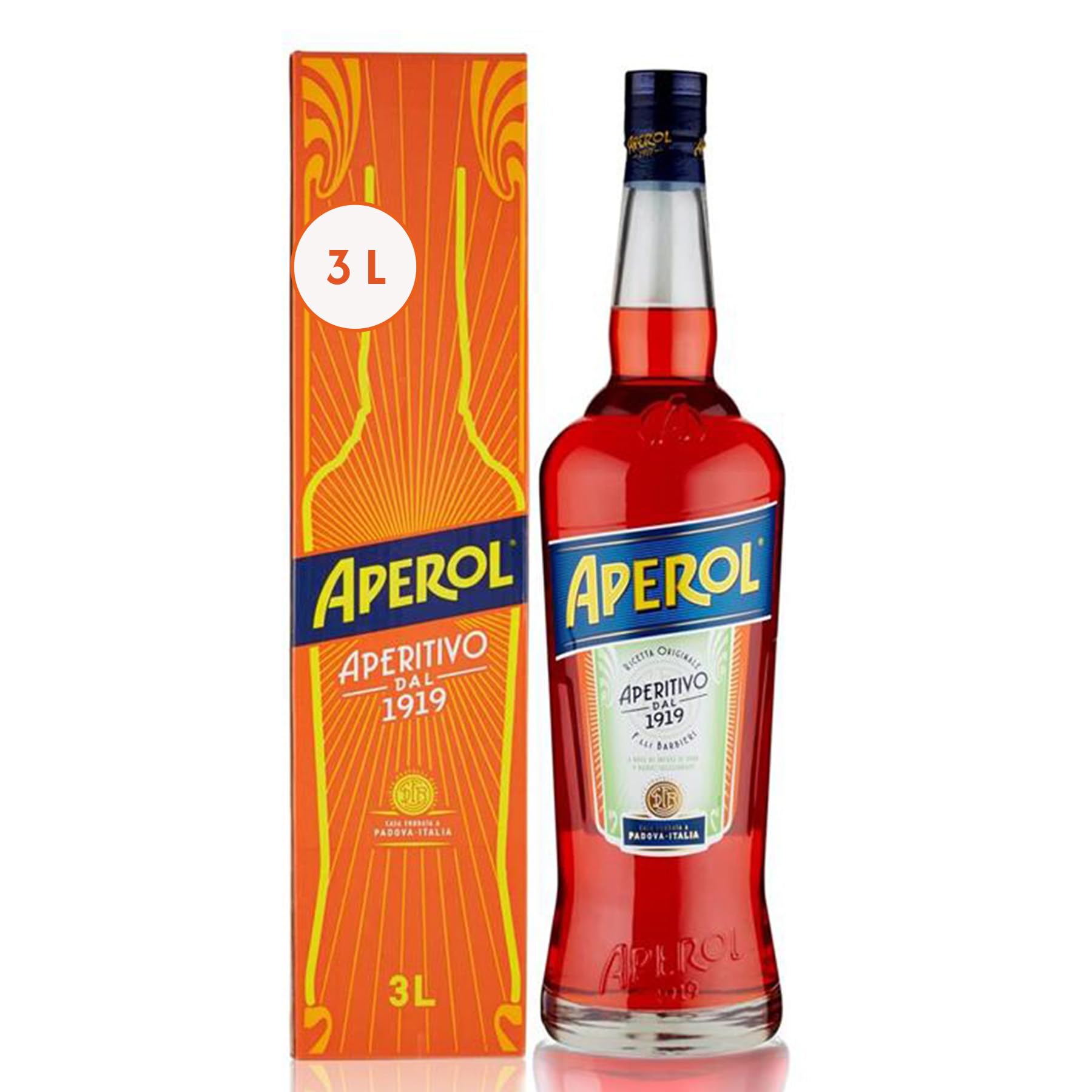 Aperol Aperitivo, 11% - Aperol Spritz – Italiens Nr. 1 Cocktail, 1 x 3 L - XL Flasche - das Original