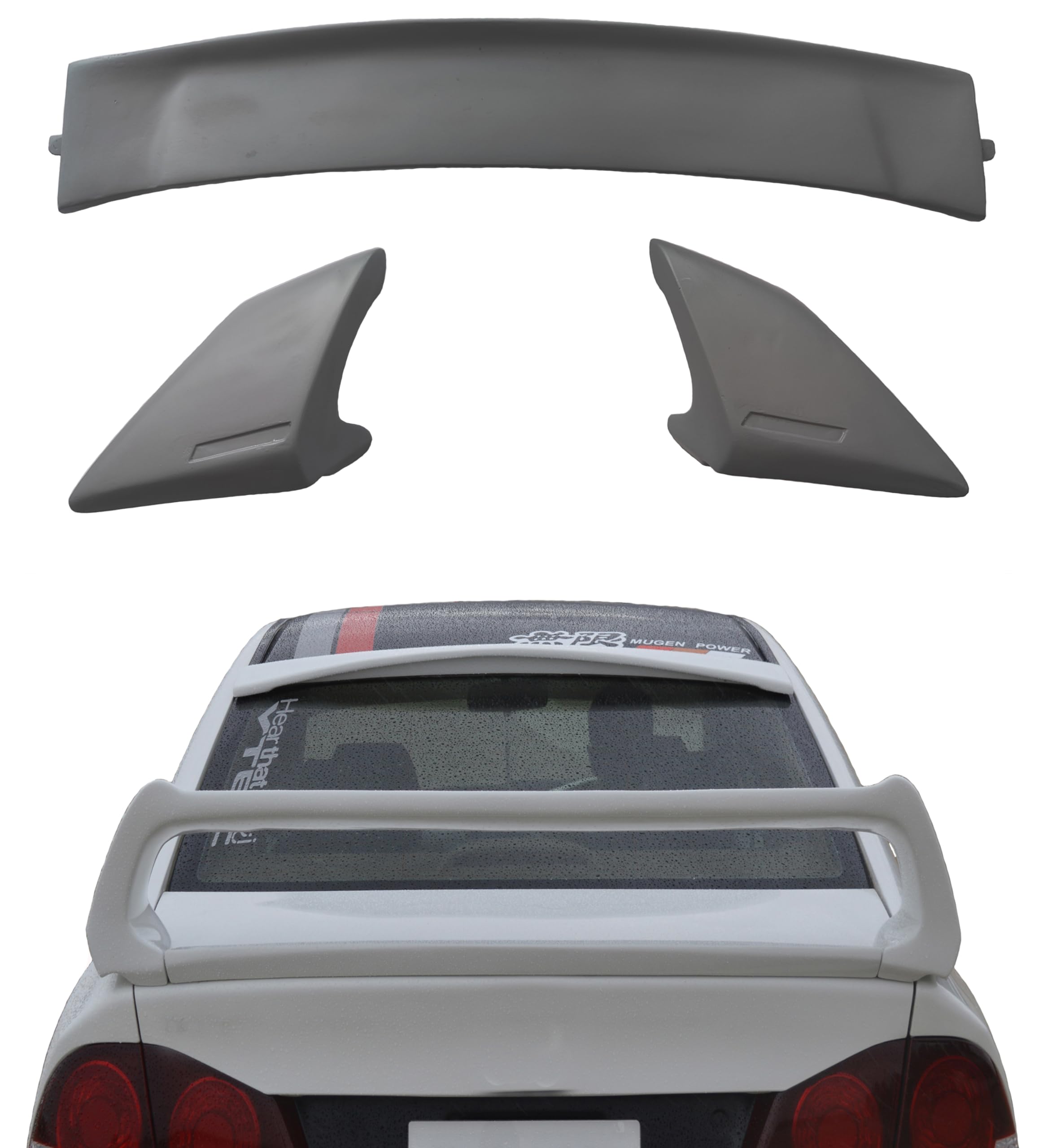 Back2Tracks - B2T AUTOMOTIVE® Car Spoiler Compatible with Civic (Unpainted - Ps Grey Color) Car Spoiler with Light Weight Fiber Reinforced Plastic (FRP) - Drilling Required.-image-35