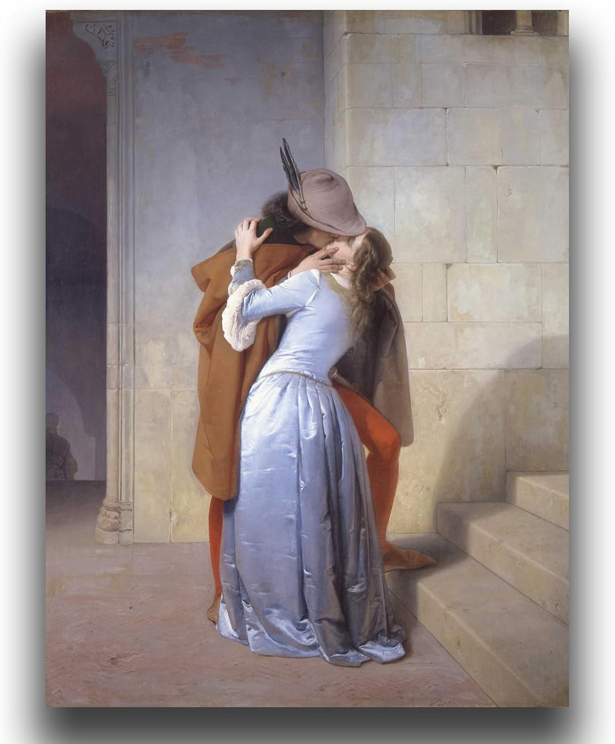 OKRA Francesco Hayes Poster - Kiss Print - Romantic Oil Painting Reproduction - Vintage Canvas Wall Art Decoration - Cool Home Decor for Living Room Hallway Studio Unframed (24×32in/60×80cm)…