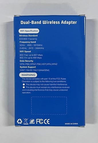 Miniatura 13 de Adaptador WiFi USB, Ortiny 1300Mbps WiFi USB Dual Band 5G2.4G Adaptador de red inalámbrica para computadora portátil de escritorio, adaptador