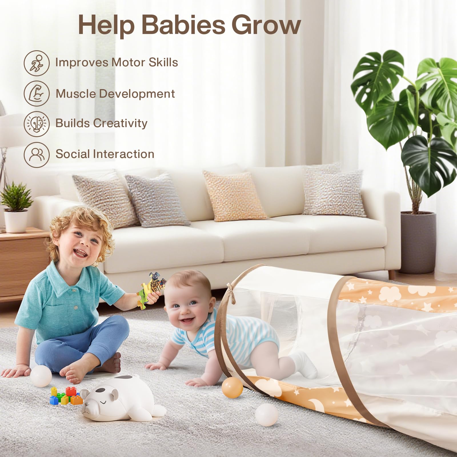 Tunnel Enfant - Tente de Jeux Exterieur Interieur avec Côtés en Maille - 180 cm Tunelle pour Enfant Parcours Motricité Bébé Rampant -Jouet de Pliable Pop-up - Cadeau pour Animaux (Arc-en-Ciel