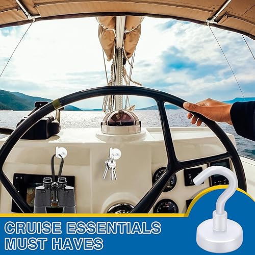 Vista 98 de LOVIMAG Imanes de crucero con ganchos, ganchos magnéticos de 50 libras para cabinas de cruceros, imprescindibles para viajes, imanes de neodimio