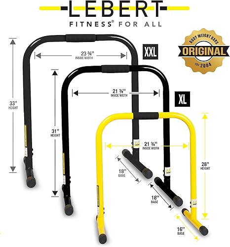 Miniatura 6 de Lebert Fitness Soporte de barra de inmersión, ecualizador original, fortalecedor de cuerpo total, barra de dominadas, equipo de ejercicio para