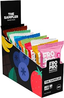 FROPRO Snack Bar - Peanut Butter Snack Bars - Gluten Free, Dairy Free, Soy Free, Non GMO, Plant Based Protein Snacks Bar - Crave-worthy & Great On-the-Go | Variety, 12 Flavors, 12 Pack