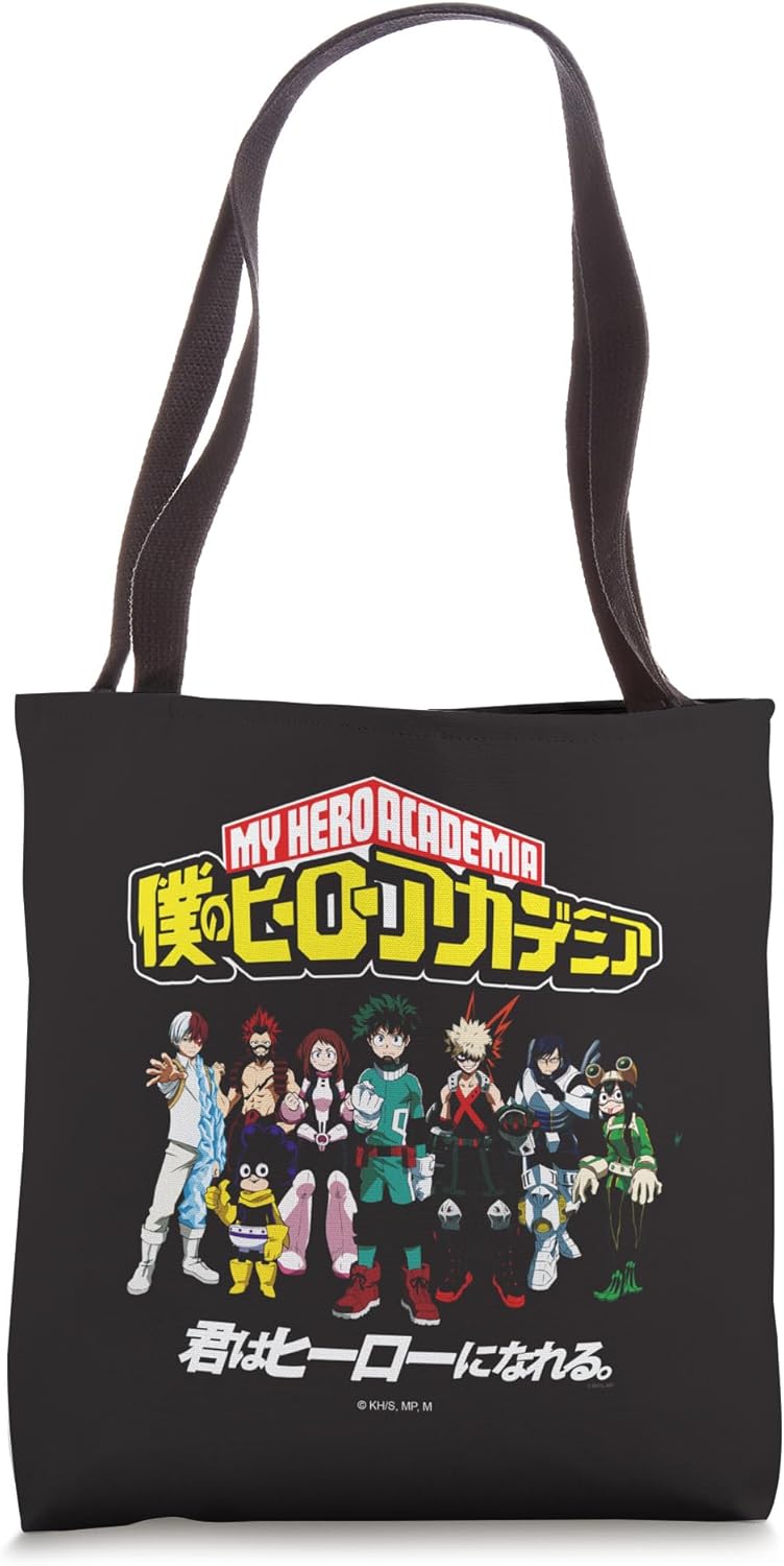 My Hero Academia Hero Group Shot with Logo Anime Tote Bag