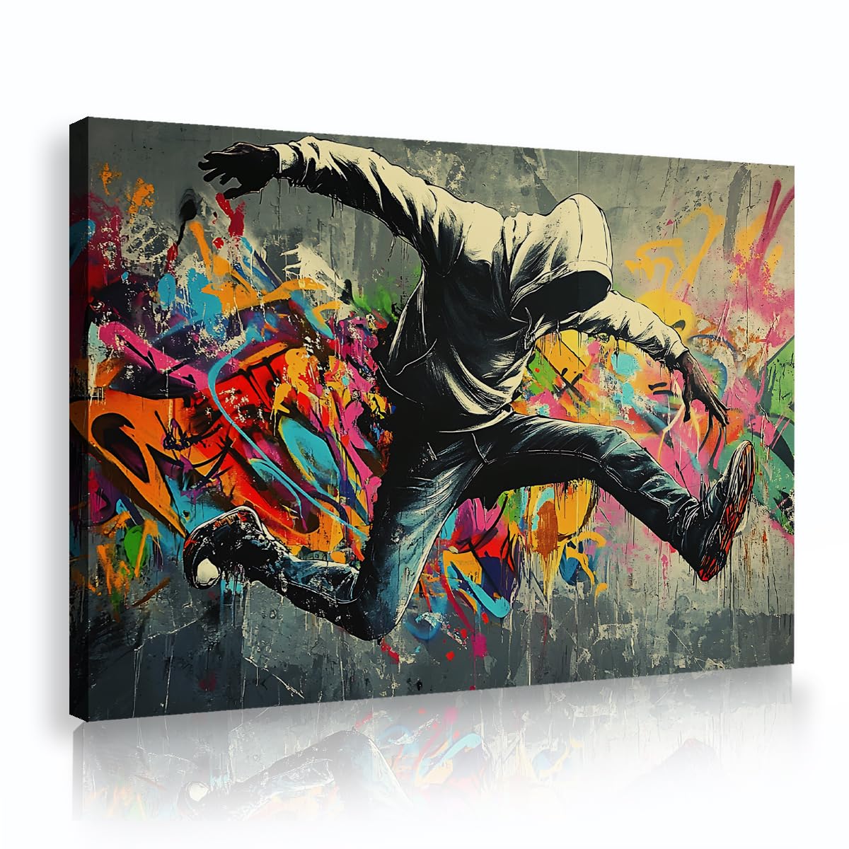 UIRINGART Graffiti Street Theme Arte murale Pianta Moderne Urban Pictures Boy Hip Hop Stampe Poster colorati e vivaci Pittura per l'arredamento dei corridoi 65x100cm