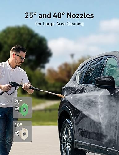 Miniatura 6 de AstroAI Paquete de 5 puntas de boquilla de pulverización para lavadora a presión, 5 ángulos de limpieza, conector rápido de 14 pulgadas, tamaño de