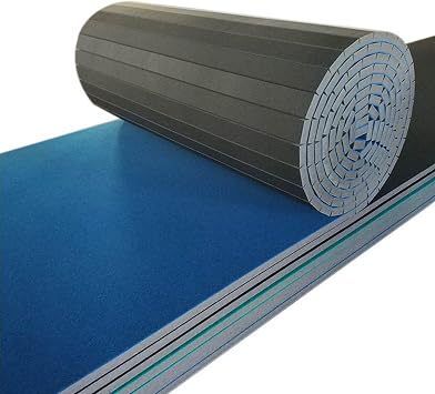 Indoor Gymnastics Tracks Exercise Mat Roll Out Cheerleading Fitness Mat with a Grippy Gym Carpet Top Sturdy Foam Wrestling Mats for MMA Gymnastics1.9m*0.9m*4cm, Blue