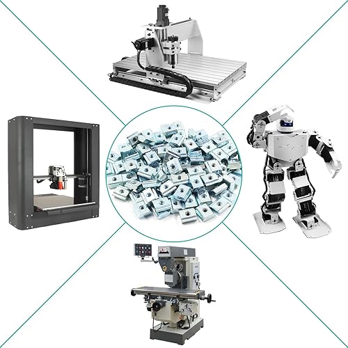 Miniatura 8 de LifCratms 100 tuercas deslizantes en T serie 20 M3, tuercas deslizantes en T de cabeza de martillo para ranura en T para perfil de extrusión de