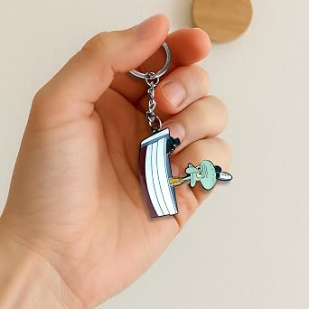Zen Monkey Studios Squidward At Work - SpongeBob Squarepants Enamel Keychain