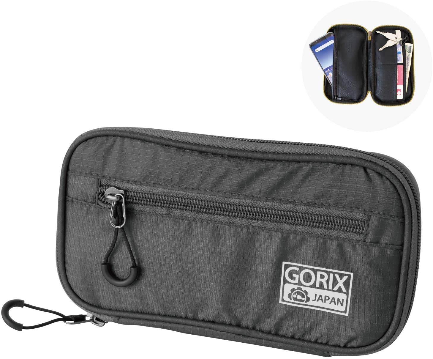 GORIX Cycle Wallet Pouch Bag Waterproof Mobile Phone Case Road MTB Bike (BKPO(Global Edition)) (Black)