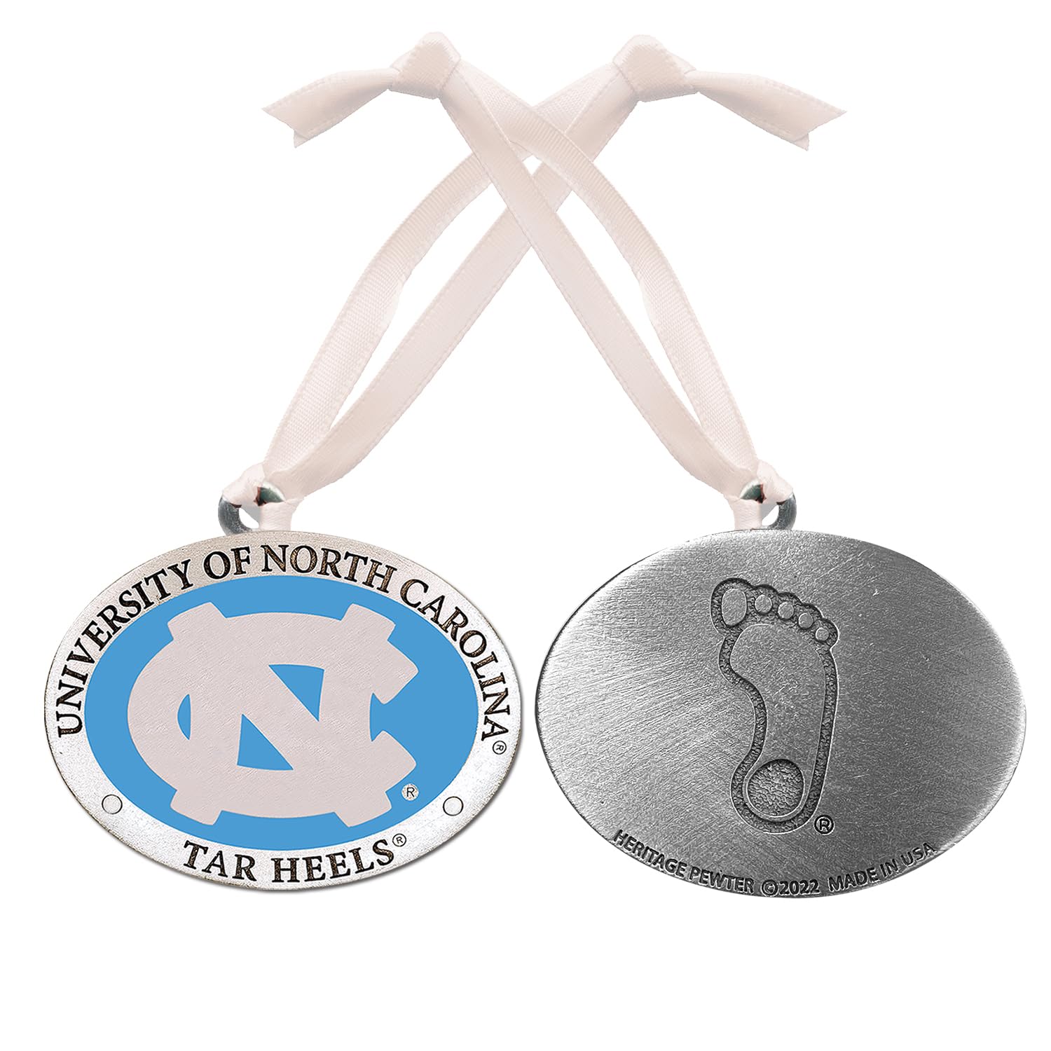 North Carolina Ornament Non-Dated | Hand-Sculpted Christmas Tree Ornament | Intricately Crafted Metal Pewter Alma Mater Inlay