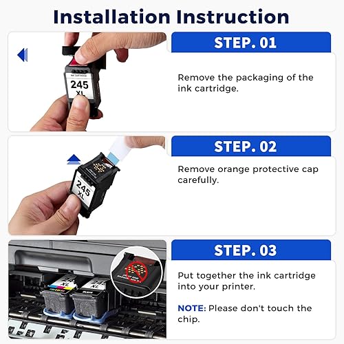 Miniatura 4 de MEGAIN 245XL - Cartucho de tinta de repuesto compatible con Canon 245 XL PG245 para Canon PIXMA MG2525 MG3022 MX490 TS202 TS3322 TR4520 TS302 TR4527