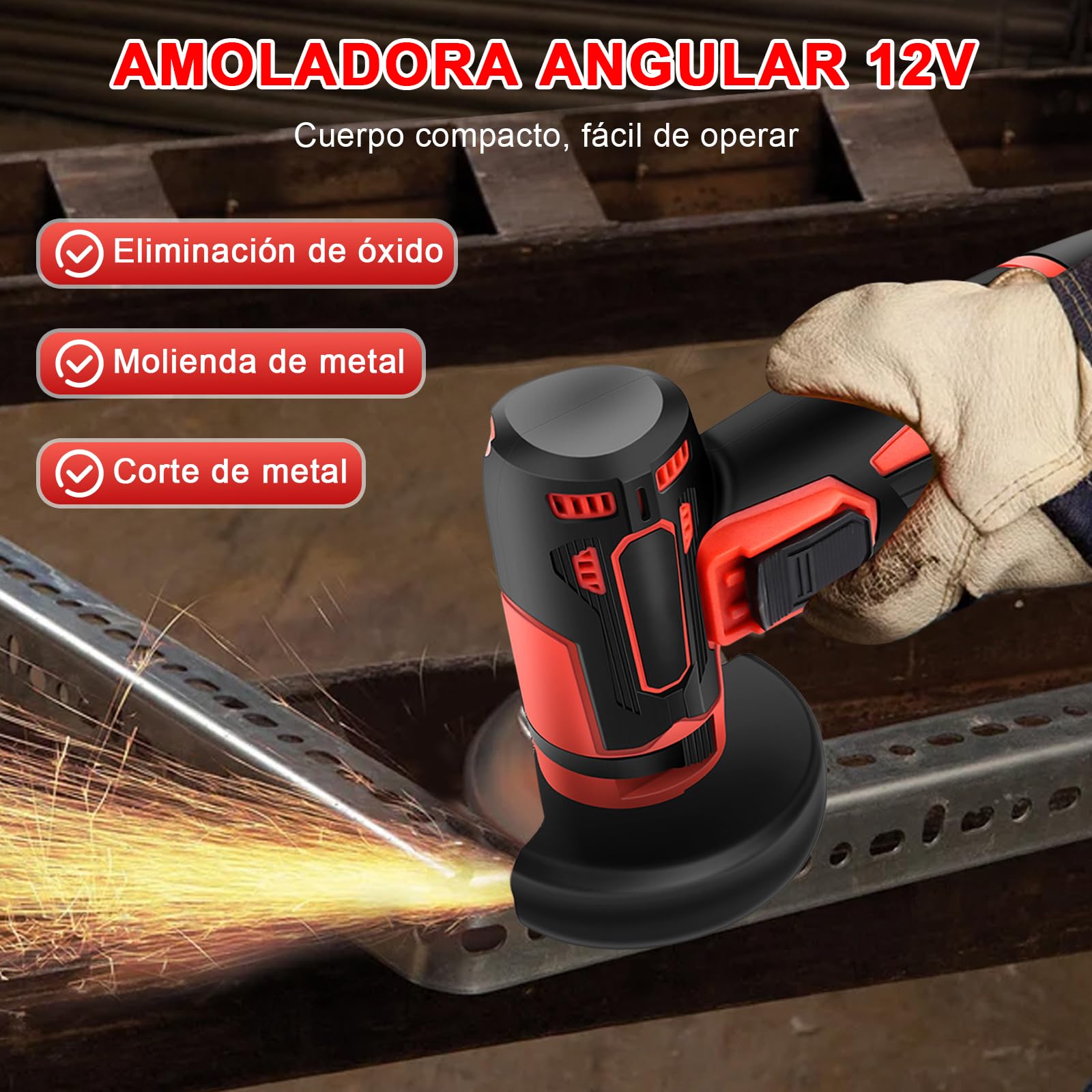 Mini Amoladora Angular Bateria, 19500rpm 76mm Mini Radial Bateria Con 2 Baterías 1300mAh 12V Y Discos Para Cortar Y Pulir, PequeñA Amoladora Inalambrica Para Esmerilar, Pulir, Cortar