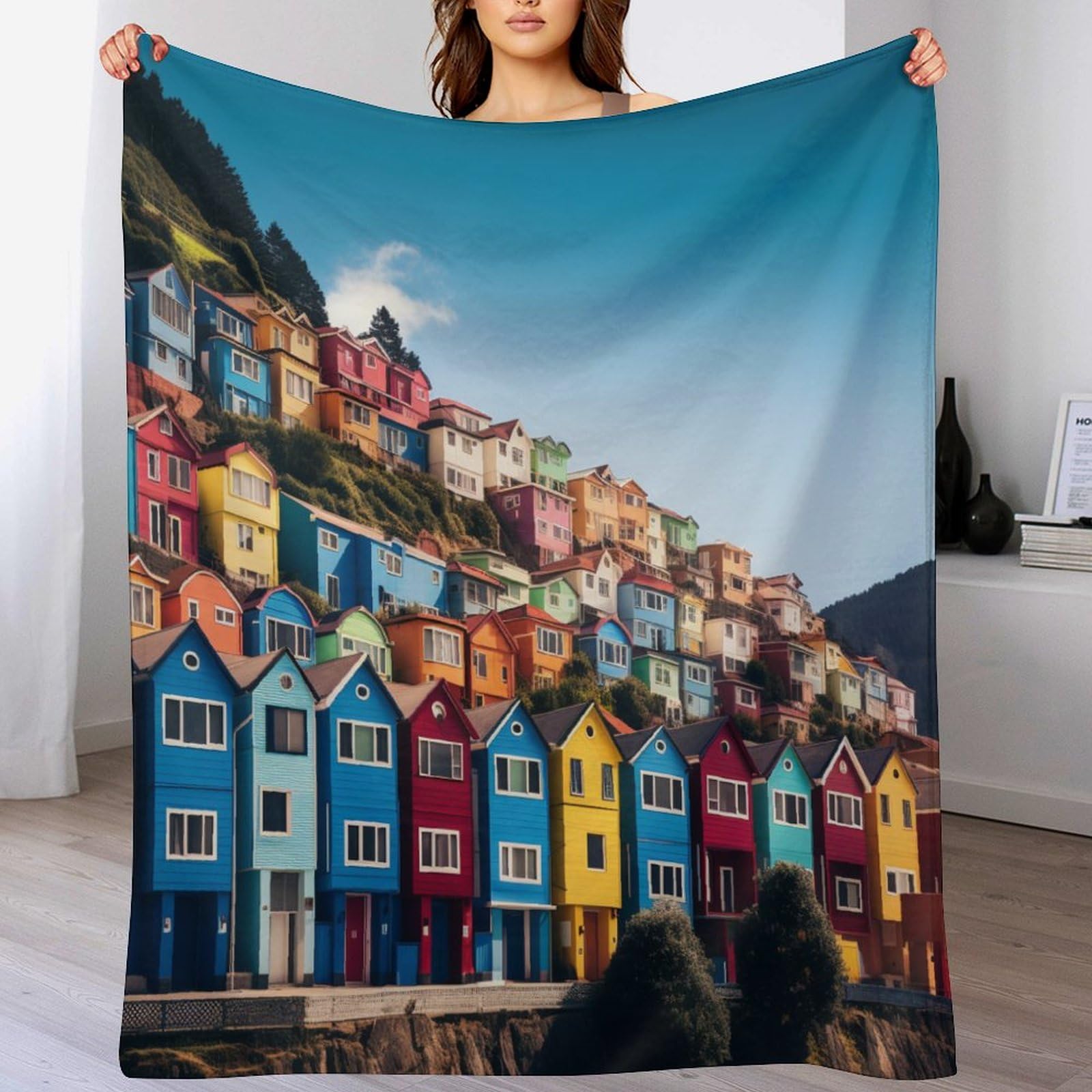 Couverture flannel chaude Italian Paysage pour vos soirées cocooning et voyages