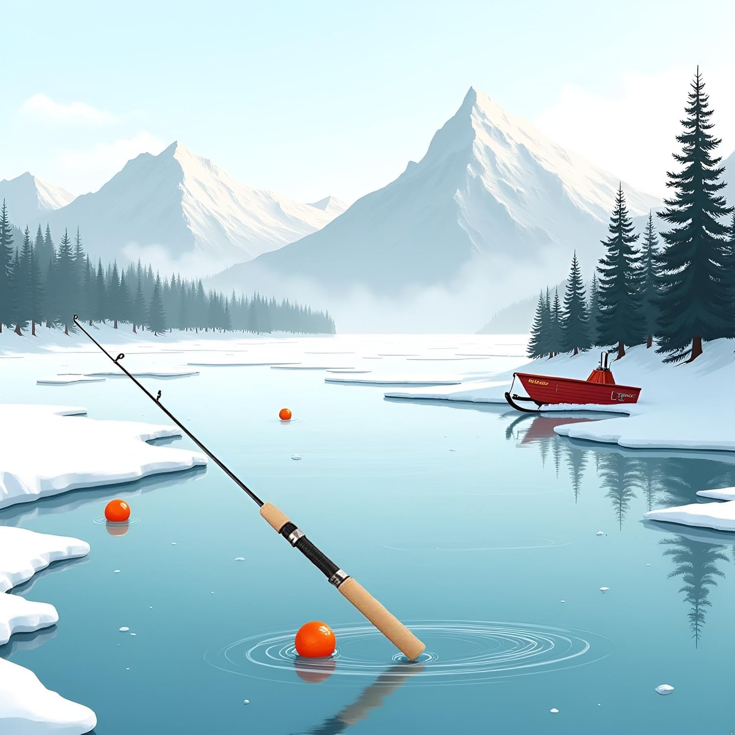 2 cannes à pêche LCE, cannes à pêche d'hiver, cannes à pêche sur glace, stylo, leurres de pêche, matériel de pêche, canne à pêche dure sans moulinet utile et pratique, ensemble canne à pêche et