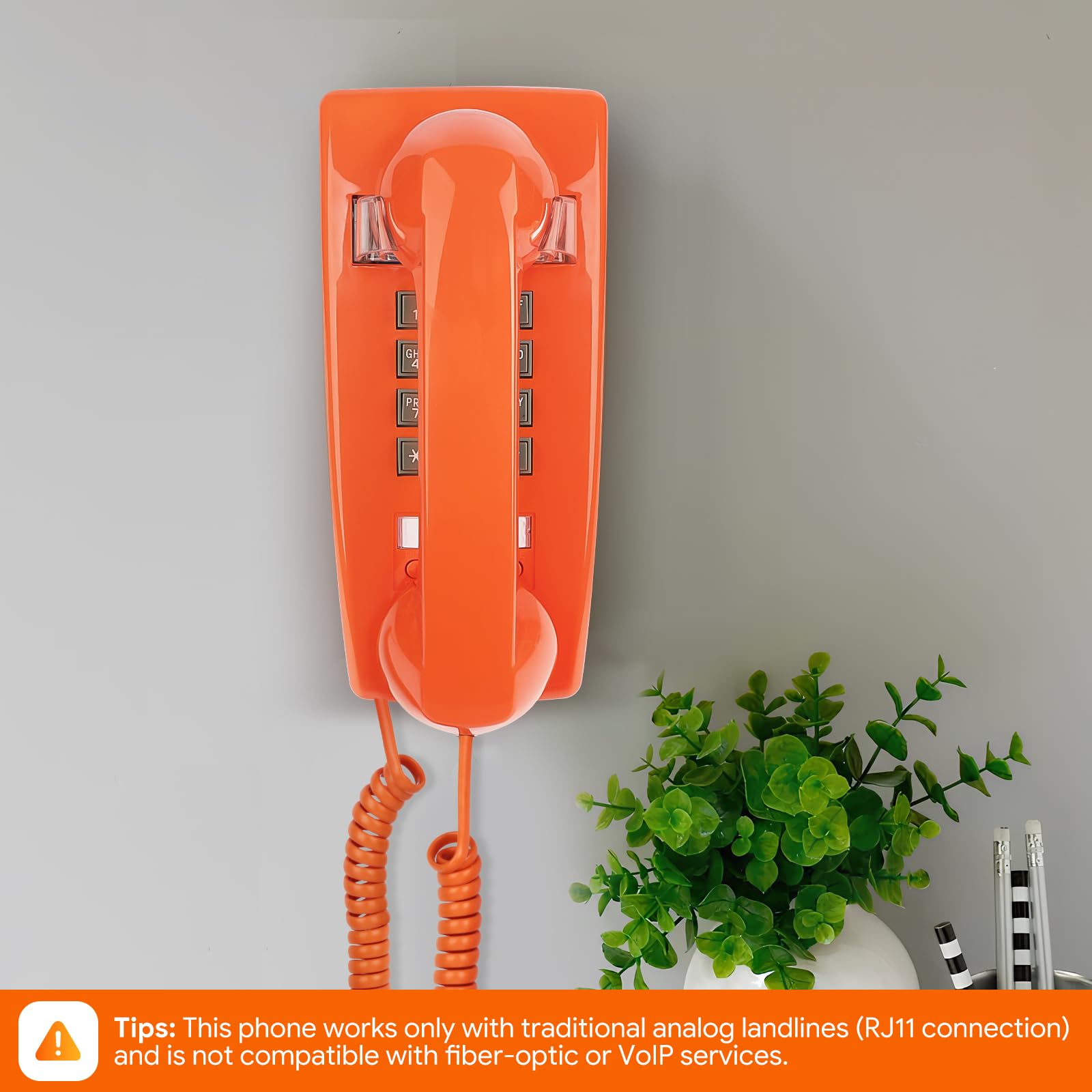 Téléphones fixes rétro avec son mécanique fort, support mural classique, volume réglable, vieux téléphone filaire pour cuisine, maison, école, hôtel