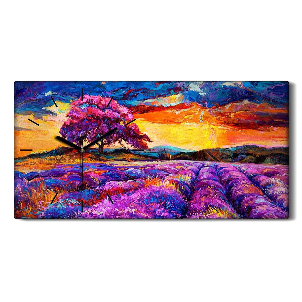 Horloge sur Toile Coucher de Soleil Grand Format pour Décorer Votre Chambre de Nuit