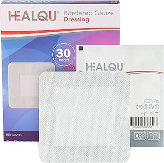 Sponsored Ad - HEALQU Bordered Gauze Island Dressing - 30 Count, 6" x 6" Sterile Individually Wrapped Gauze Pads with Wate...