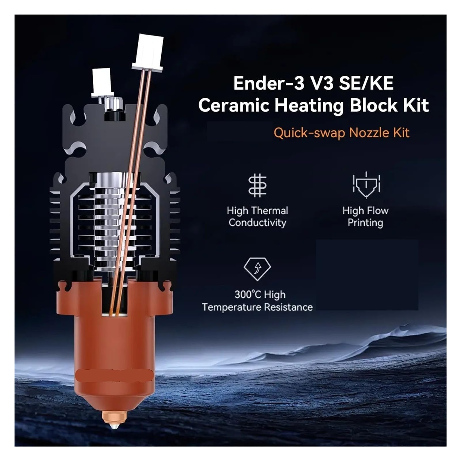 Compatible con Creality, Ender 3 V3 SE/KE Kit de hotend cerámico