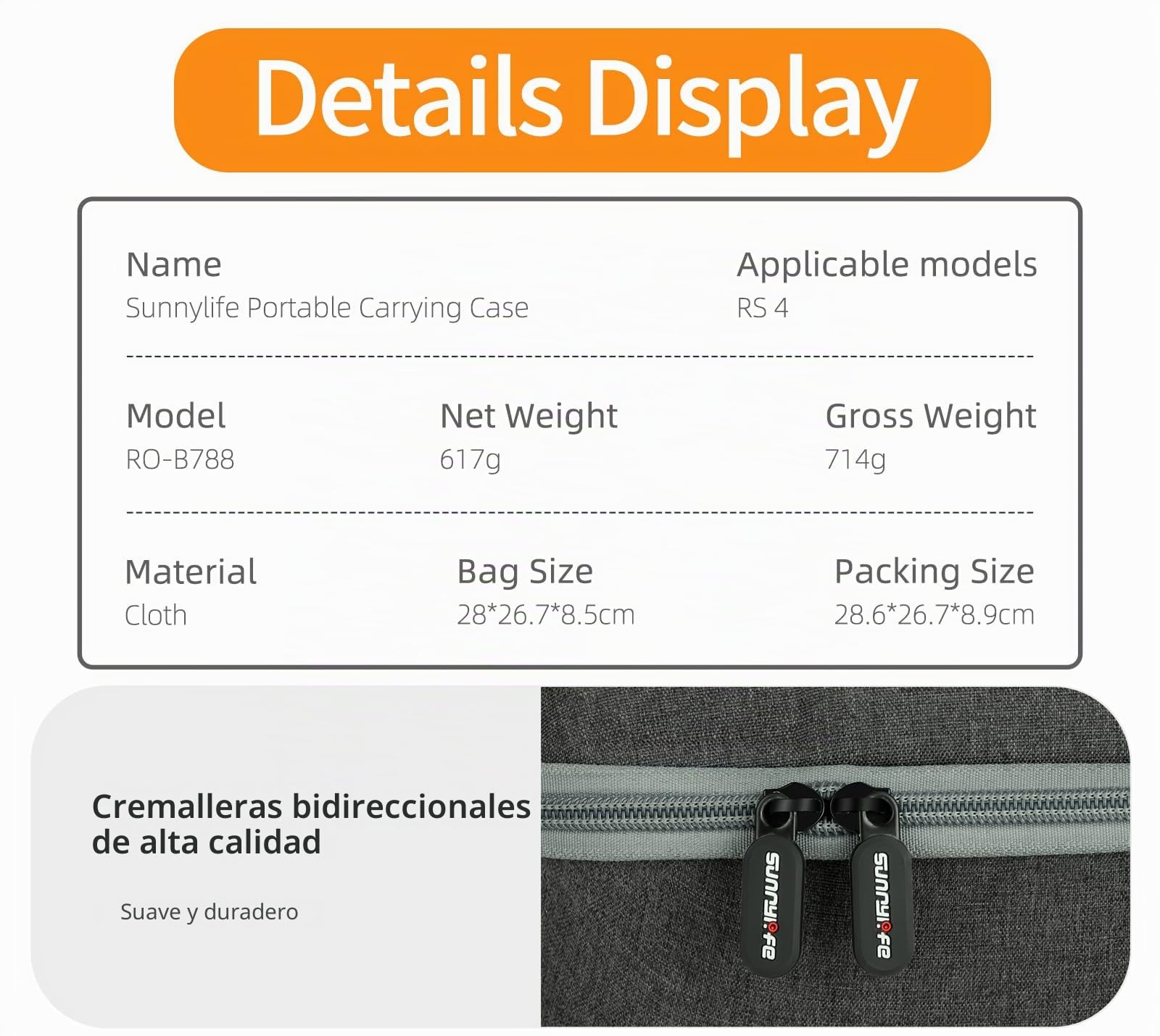 GearPro Transporte Maletín Hombro Bolsa A Prueba de Golpes Funda Rígida Maletín Viaje Bolsa para DJI RS 4 Ronin Gimbal Estabilizador Accesorios Portátil Protector Almacenamiento