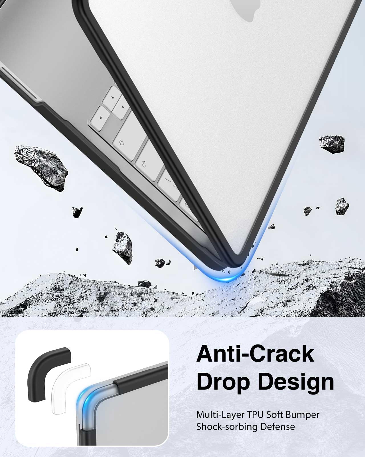 FINTIE Funda compatible con MacBook Neo 13 pulgadas A3404 (A18 Pro Chip, 2026) - Carcasa rígida mate antihuellas + borde protector de TPU transparente