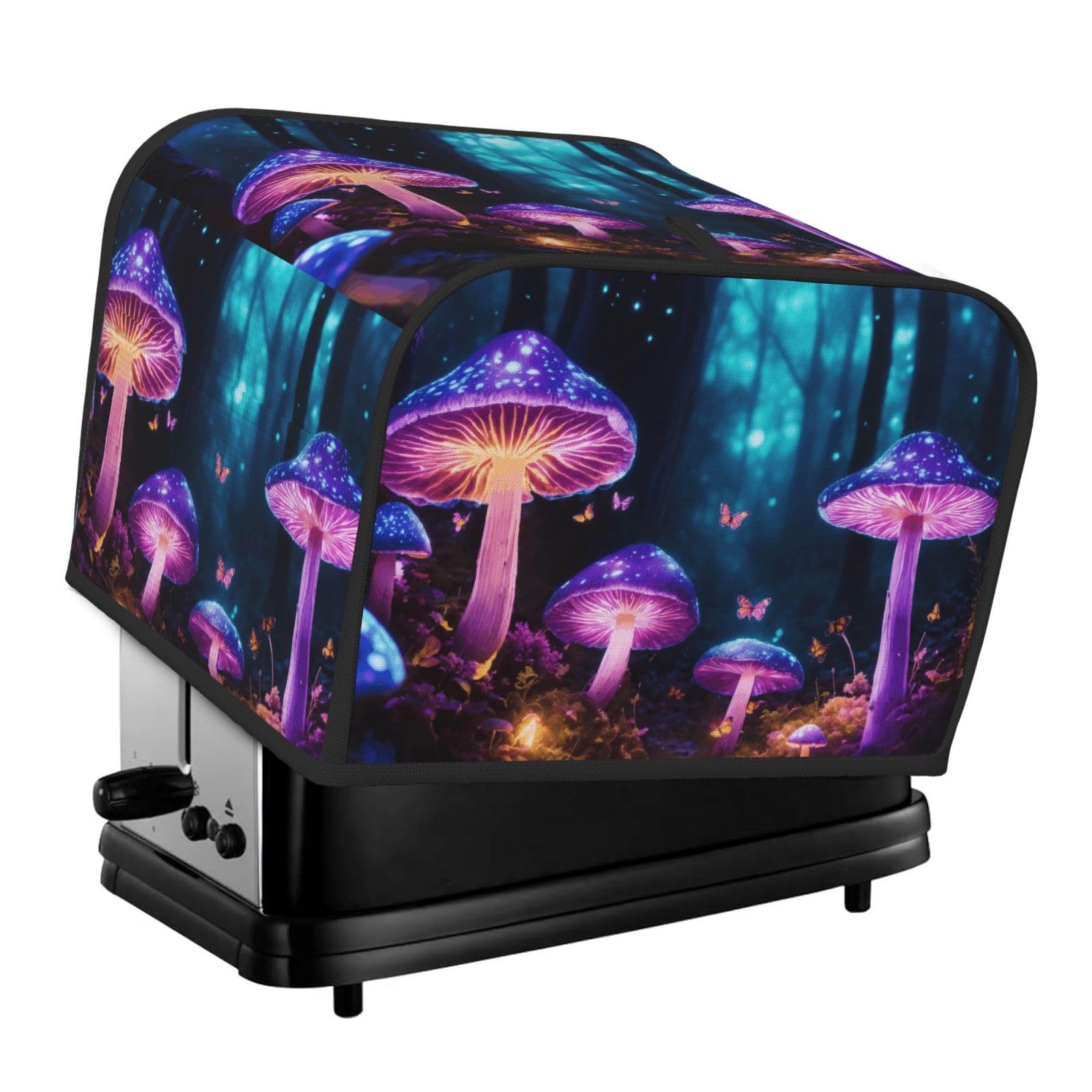 Magic Mushroom Print 4-Slice Toaster Cover Dustproof Waterproof Kitchen Appliance Protector For Bread