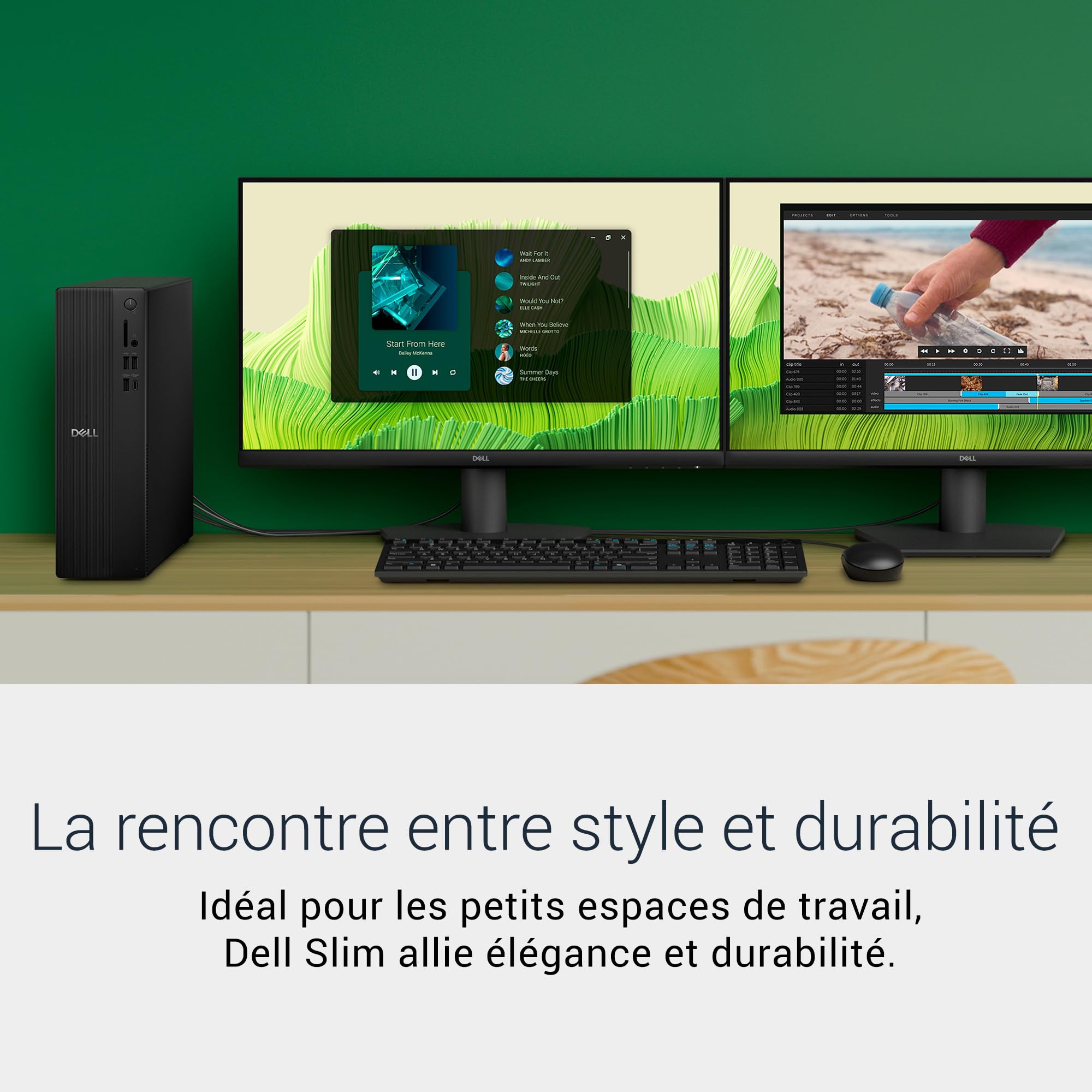 Dell Slim ECS1250 Ordinateur Fixe Intel Core Ultra 5 16Go RAM SSD 1To Wi-Fi 6 Bluetooth Windows 11 Home Noir