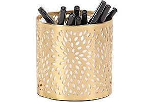 Metallic Decorative Pencil Holder for a Sophisticated Workspace