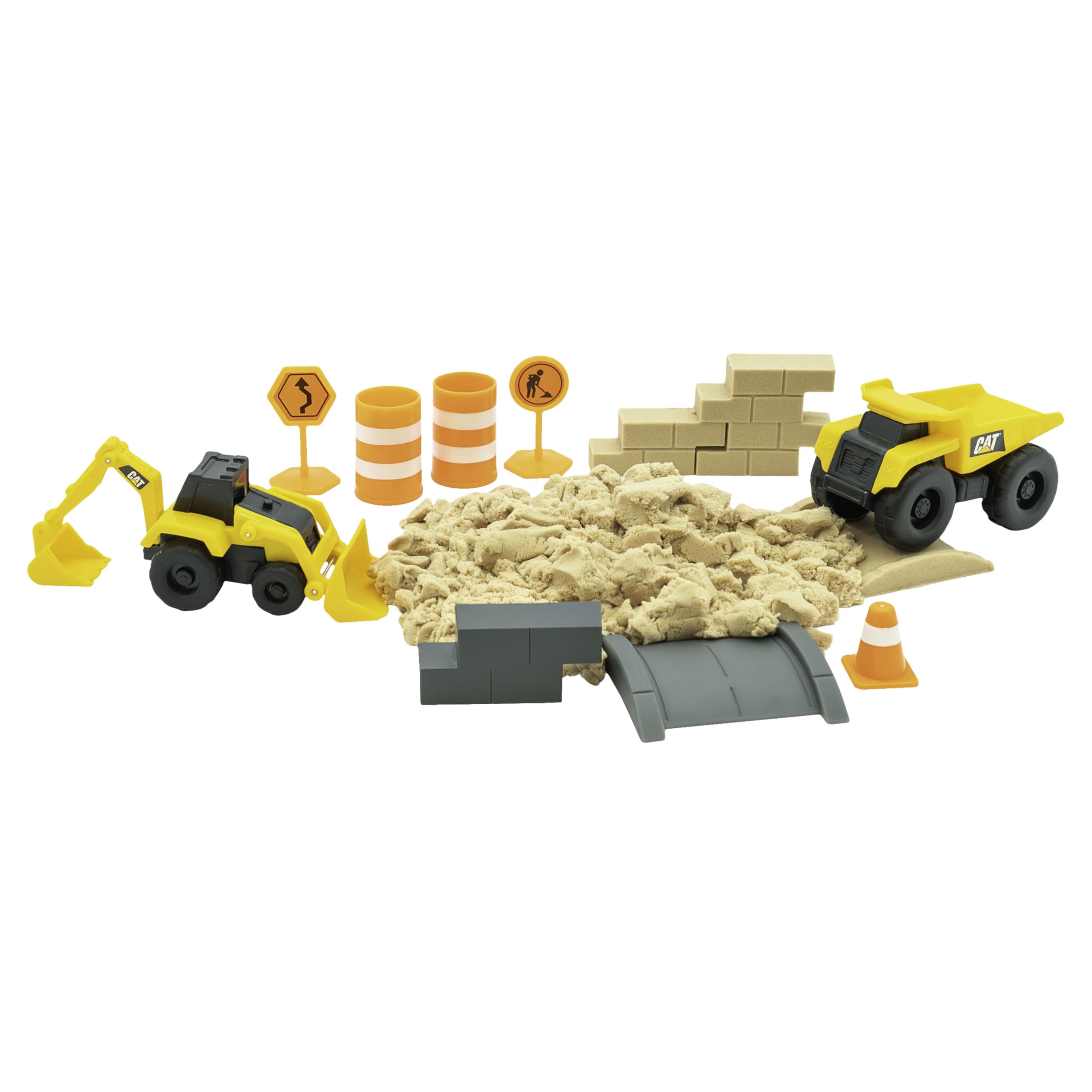 CatToysOfficial Set Da Costruzione Con Sabbia E Valigetta – 5 Veicoli Little Machines, Gru E Accessori – Per Bambini 3+
