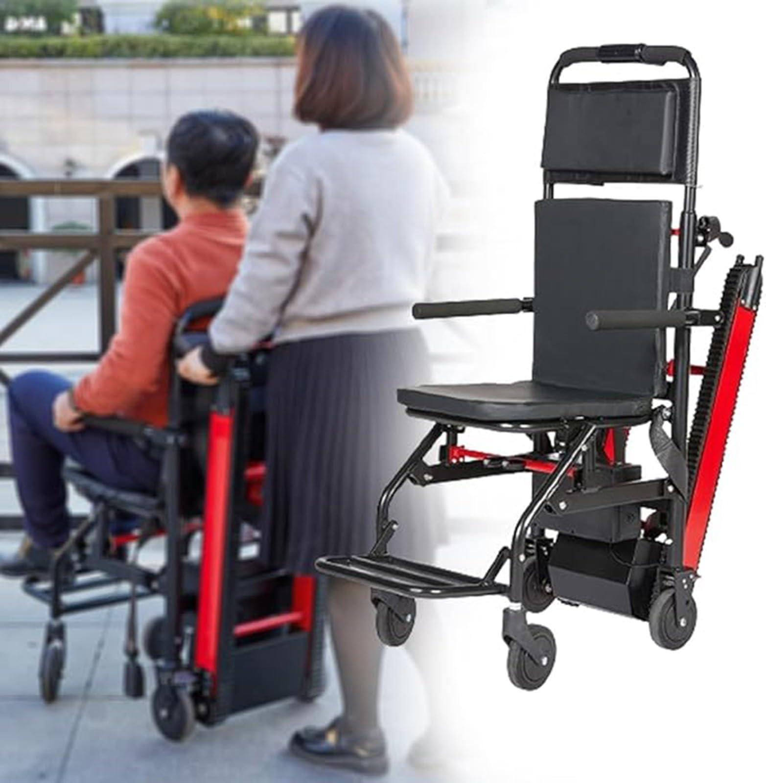 Salvaescaleras Eléctricas Silla De Ruedas Eléctrica Salvaescaleras para Personas Mayores Puede Subir Y Bajar Escaleras Silla De Silla Portátil Plegable A