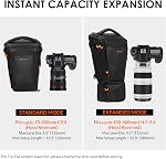 TARION Sac à lentilles de protection du chargeur supérieur - Élargissable pour DSLR avec annexe 70-200mm à 400mm Lentille - Sac à caméra de photographie étanche avec sangle d'épaule - TriadPack