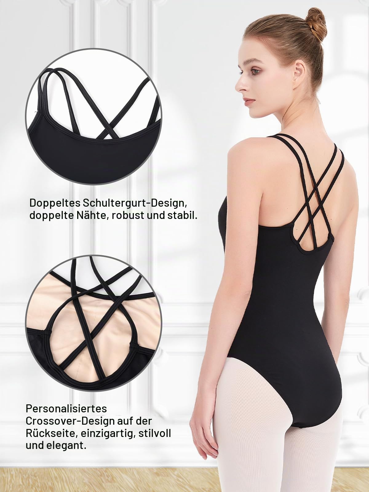Ballett Trikot Damen Camisole Turnanzug Hohe Elastizität Ballettkleidung Damen Ballettanzug Turnanzug Gymnastikanzug Leotard Tanz body