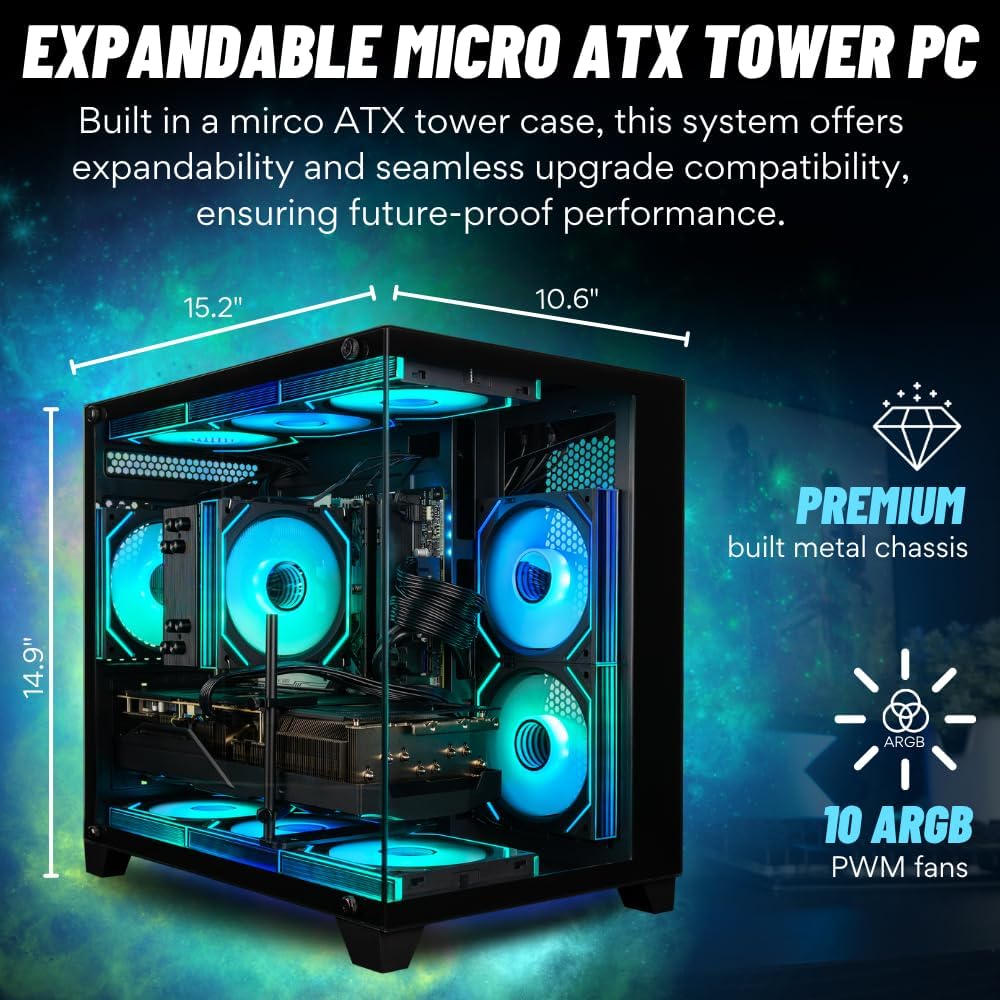 71BGKnP9cML._AC_SL1000_ Panorama Gaming Desktop PC (NVD RTX 5060Ti, AMD Ryzen 7 5700X Processor, 32GB DDR4 RAM, 2TB NVMe M.2 SSD, WiFi 6E + BT, HDMI + DP, KB&M, Windows 11 Pro Best 2025 RGB Prebuilt Tower Computer for Gamers