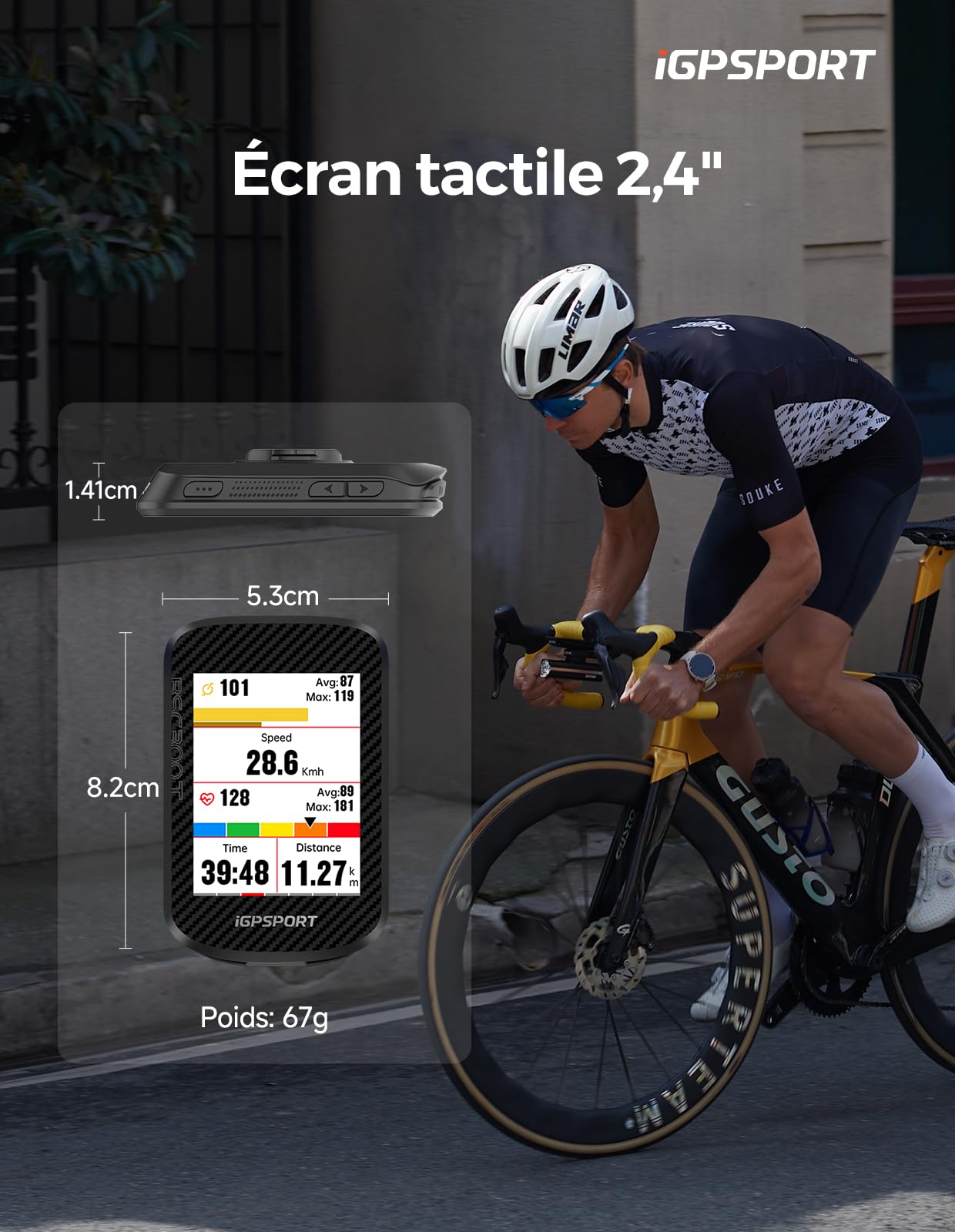 iGPSPORT BSC300T-set GPS Bicicleta,130 Datos, Compatibles de E-Bike, IPX7 Impermeable