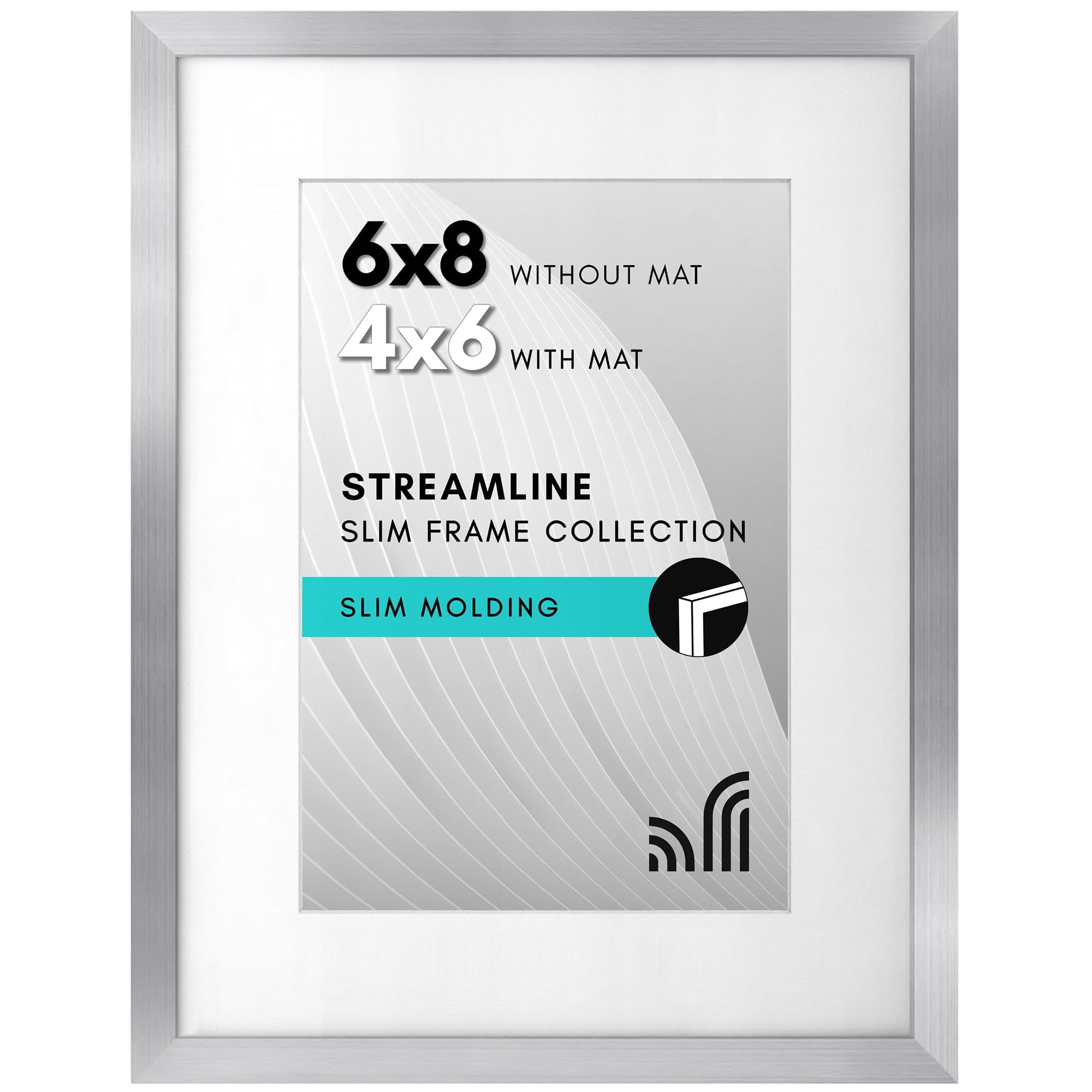 Cornice Americanflat 15,2x25,4 Cm – Vetro Infrangibile, Bordo Sottile, Per Tavolo O Parete, Nero