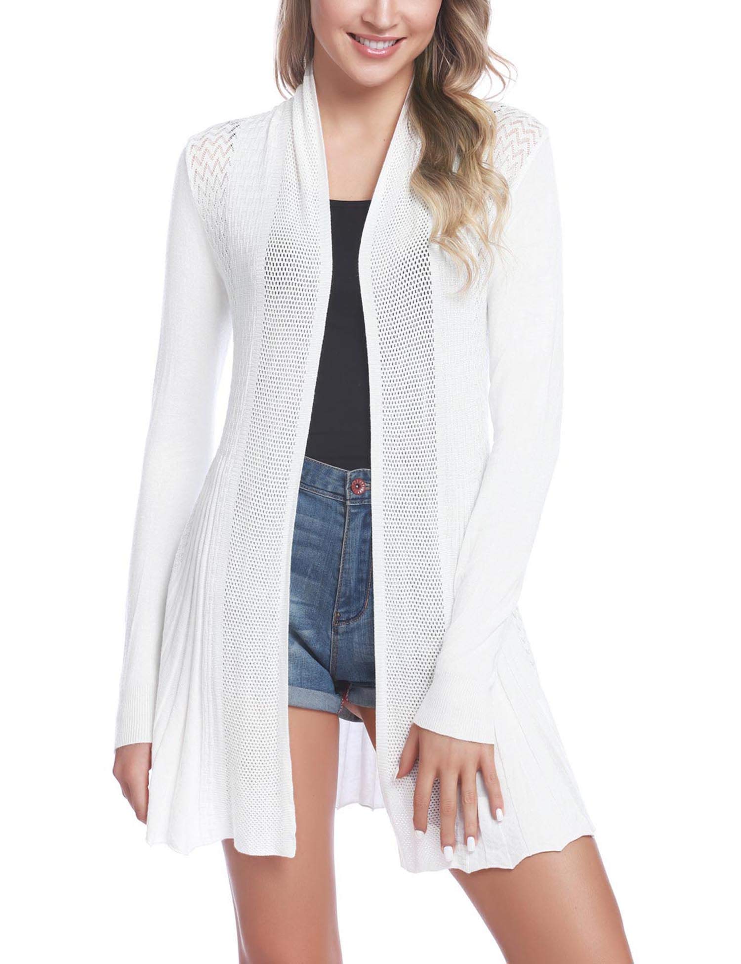 iClosamLong Sleeve Knit Open Front Cardigan, womens