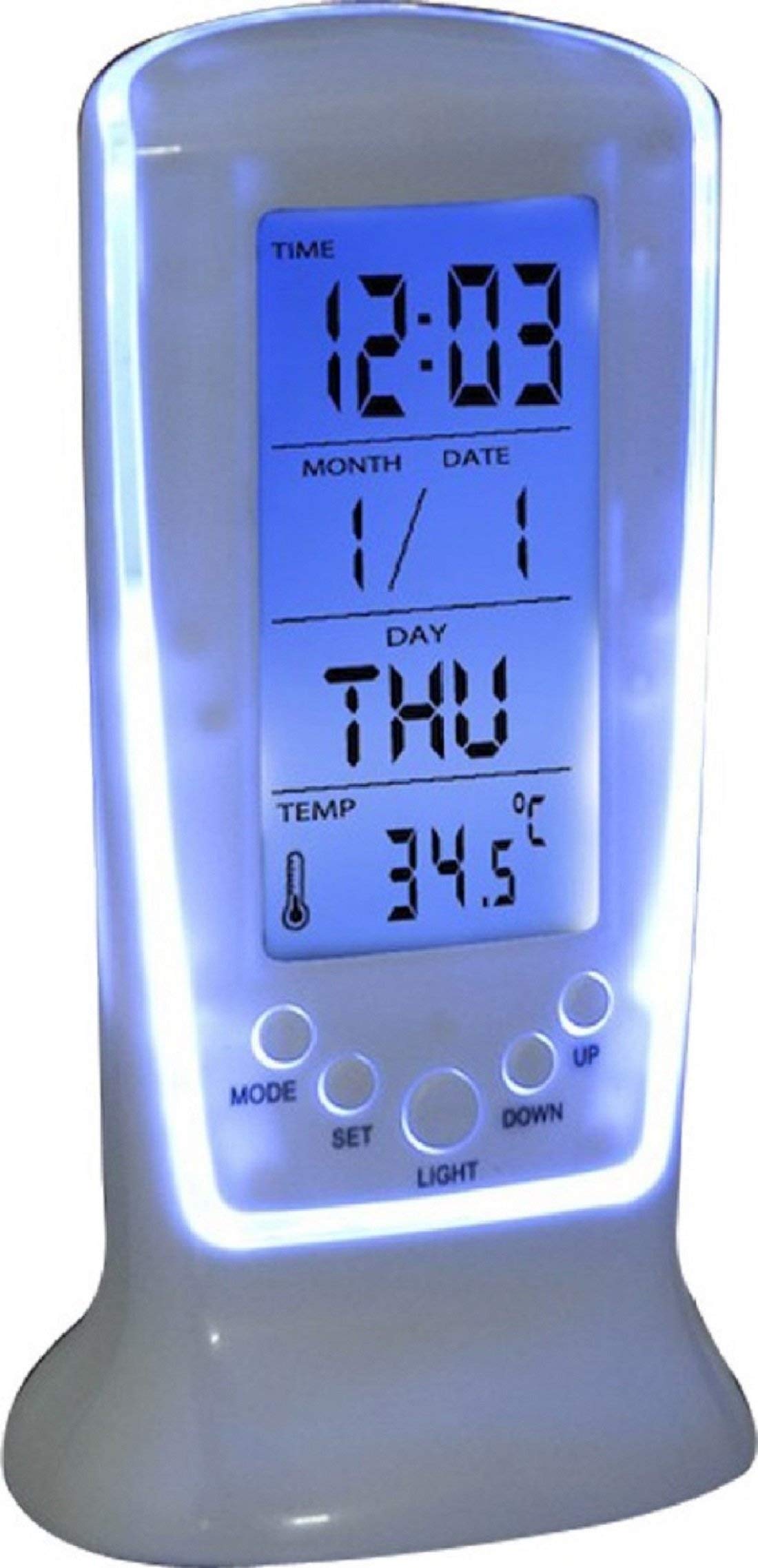 Mantavya Plastic Digital Clock (White) 3
