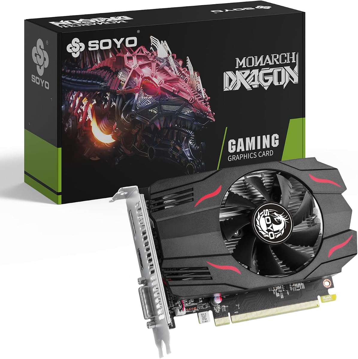SOYO AMD Radeon RX 550 4G GDDR5 Gaming Graphics Card HDMI/DP/DVI Port | 128-bit 640SP GPU with HDMI/DisplayPort/DVI Triple Display Output, Single Fan...