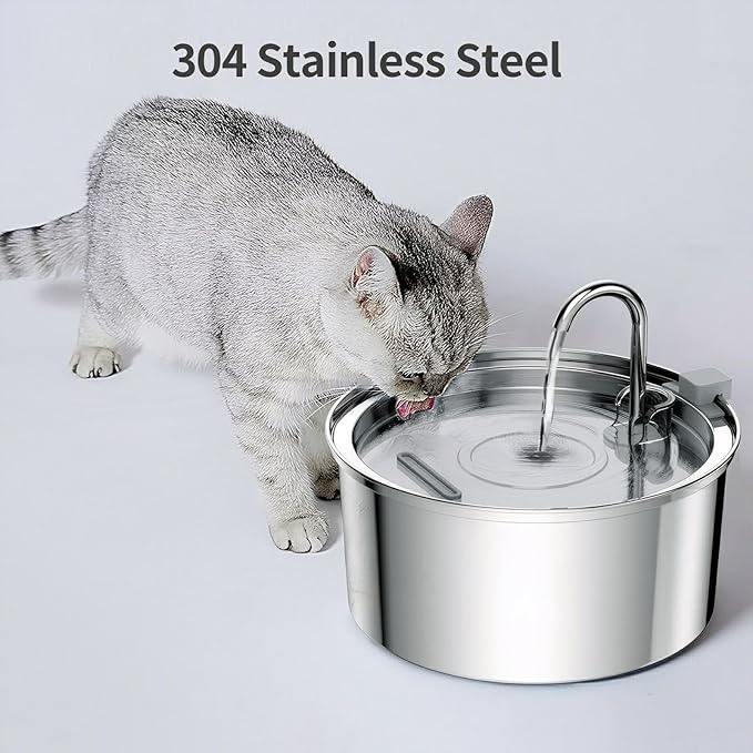 Fuente de Agua para Gatos Jendfert 3.2L de Acero Inoxidable miniatura 3