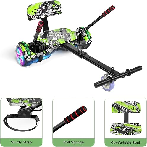 Miniatura 2 de UNI-SUN Accesorio de Asiento para Patinete, Patinete con Go Kart para Niños, Niños, Adultos, con Luces LED Coloridas, Bluetooth