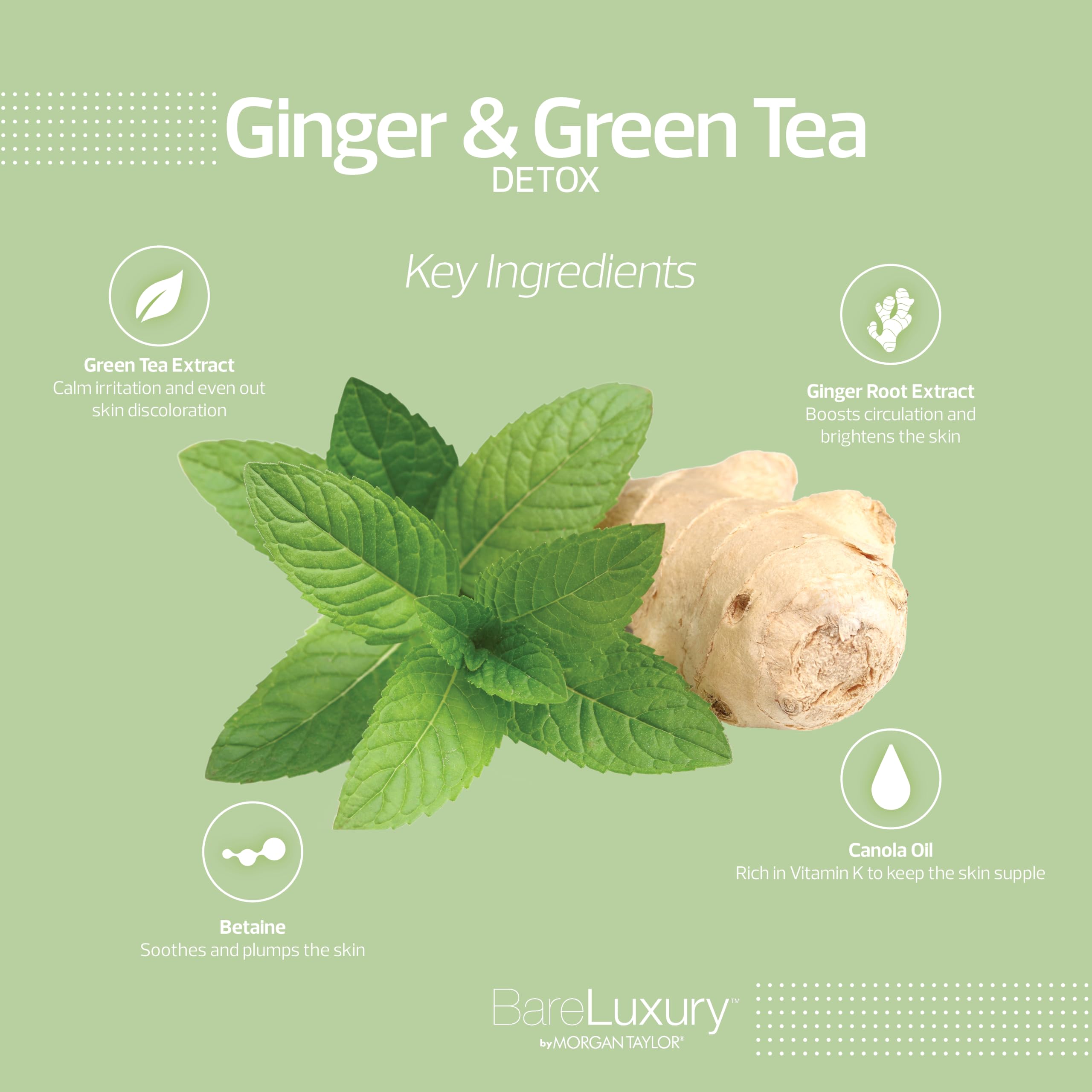 BareLuxury Pedi & Mani Spa Kit - Ginger & Green Tea -2