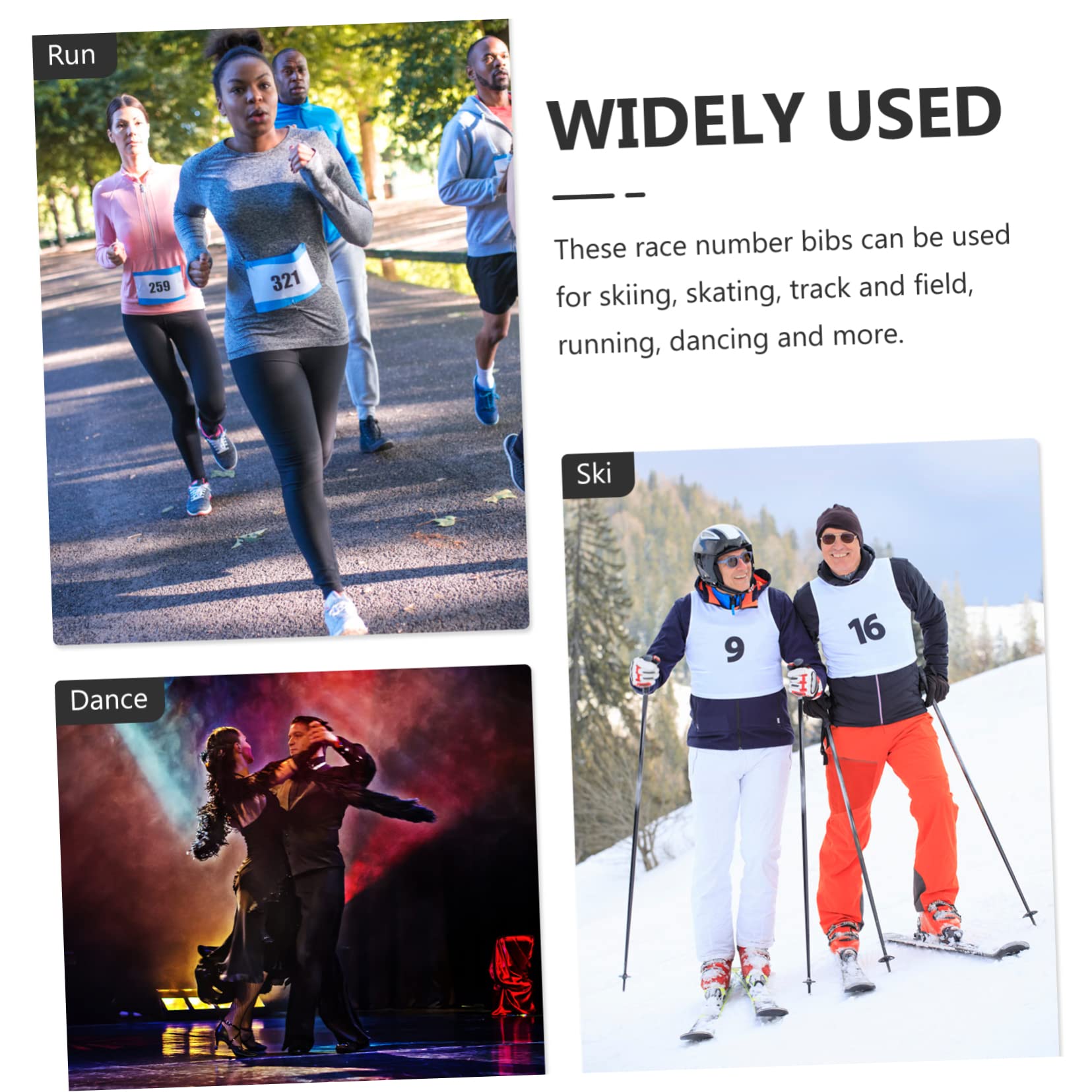 BESPORTBLE Running Number Bibs 20pcs Number Cloth for Sports Events Durable Breathable for Competitions