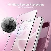 Vista 375 de GONEZ Funda de silicona para iPhone 15 Pro Max, compatible con Magsafe, protector de cámara + protector de pantalla, forro de microfibra suave Negro